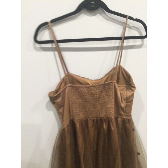 Vtg Katia Womens Mini Babydoll Dress Medium Brown Fairy Grunge Y2K Cocktail Prom - Picture 10 of 12